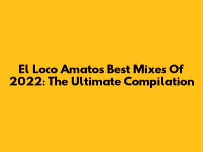 El Loco Amato's Best Mixes Of 2022: The Ultimate Compilation