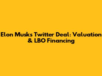 Elon Musk's Twitter Deal: Valuation & LBO Financing