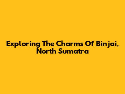Exploring The Charms Of Binjai, North Sumatra