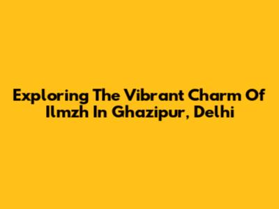 Exploring The Vibrant Charm Of Ilmzh In Ghazipur, Delhi