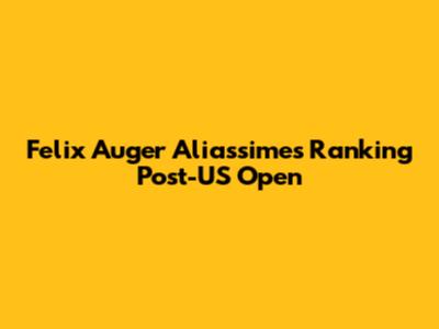 Felix Auger Aliassime's Ranking Post-US Open