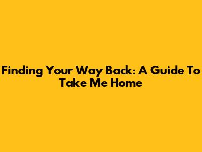 Finding Your Way Back: A Guide To 'Take Me Home'
