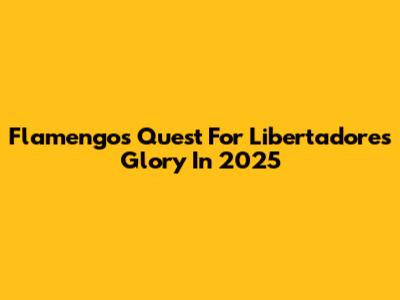 Flamengo's Quest For Libertadores Glory In 2025