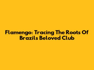 Flamengo: Tracing The Roots Of Brazil's Beloved Club