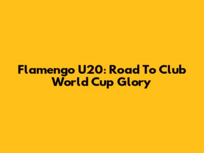 Flamengo U20: Road To Club World Cup Glory