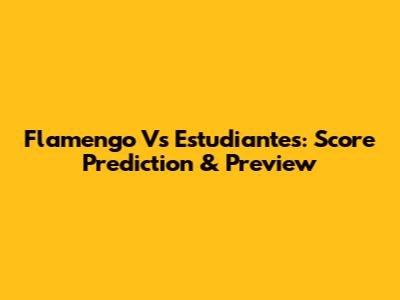 Flamengo Vs Estudiantes: Score Prediction & Preview