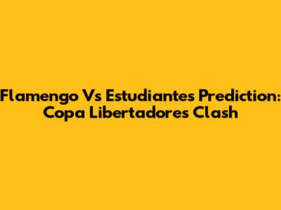 Flamengo Vs Estudiantes Prediction: Copa Libertadores Clash