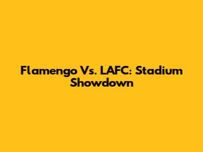 Flamengo Vs. LAFC: Stadium Showdown