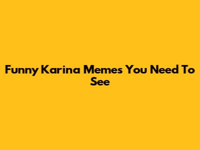 Funny Karina Memes You Need To See