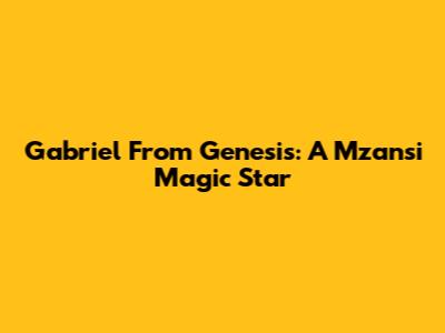 Gabriel From Genesis: A Mzansi Magic Star