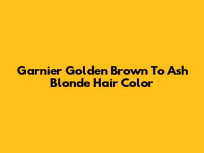 Garnier Golden Brown To Ash Blonde Hair Color