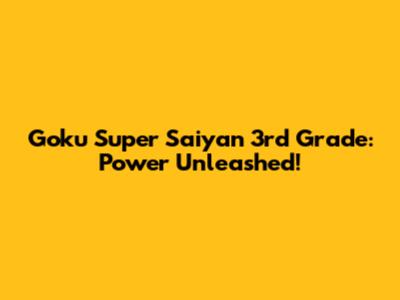 Goku Super Saiyan 3rd Grade: Power Unleashed!