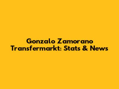 Gonzalo Zamorano Transfermarkt: Stats & News