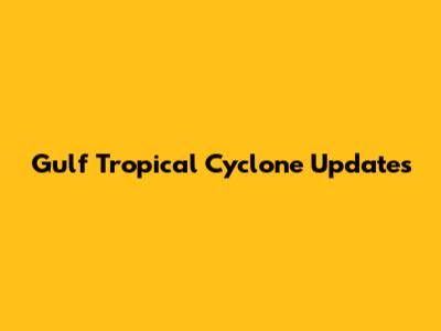 Gulf Tropical Cyclone Updates