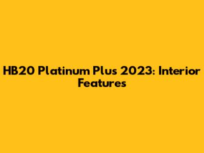 HB20 Platinum Plus 2023: Interior Features