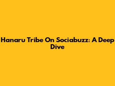Hanaru Tribe On Sociabuzz: A Deep Dive
