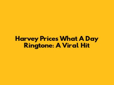 Harvey Price's 'What A Day' Ringtone: A Viral Hit