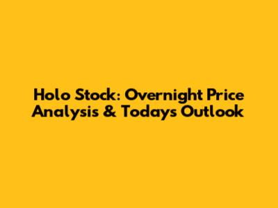 Holo Stock: Overnight Price Analysis & Today's Outlook