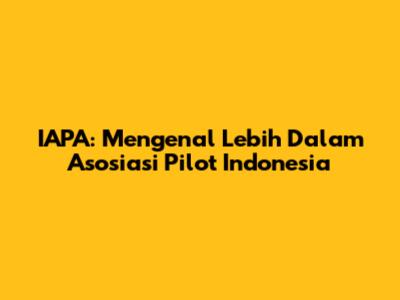 IAPA: Mengenal Lebih Dalam Asosiasi Pilot Indonesia