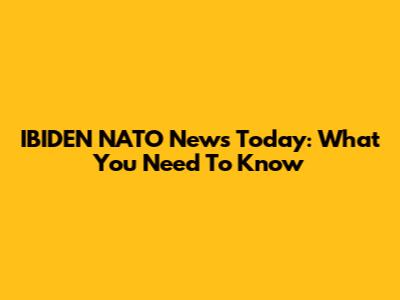 IBIDEN NATO News Today: What You Need To Know