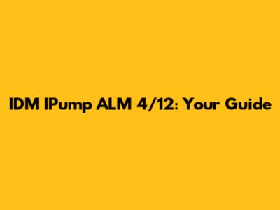 IDM IPump ALM 4/12: Your Guide
