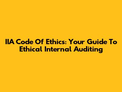 IIA Code Of Ethics: Your Guide To Ethical Internal Auditing