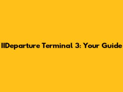IIDeparture Terminal 3: Your Guide