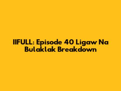 IIFULL: Episode 40 'Ligaw Na Bulaklak' Breakdown