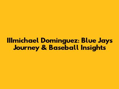 IIImichael Dominguez: Blue Jays Journey & Baseball Insights