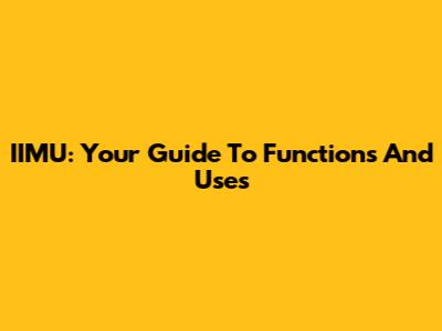 IIMU: Your Guide To Functions And Uses