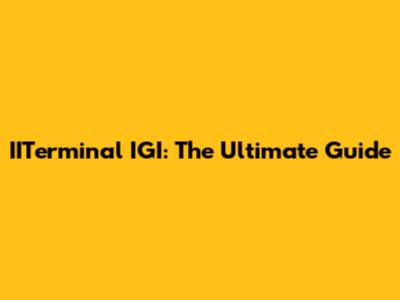 IITerminal IGI: The Ultimate Guide