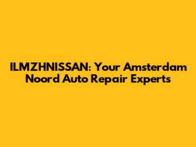 ILMZHNISSAN: Your Amsterdam Noord Auto Repair Experts