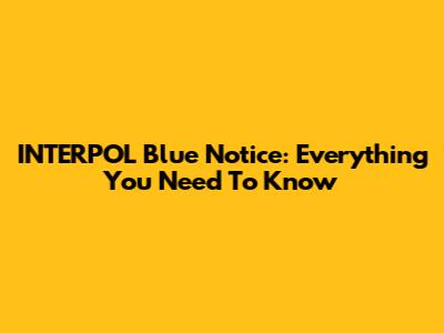 INTERPOL Blue Notice: Everything You Need To Know