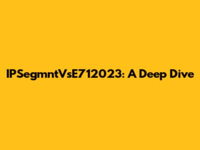 IPSegmntVsE712023: A Deep Dive