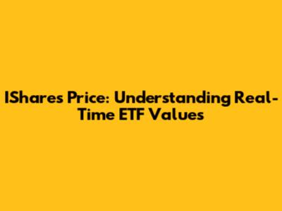 IShares Price: Understanding Real-Time ETF Values
