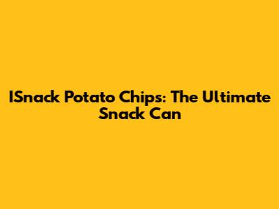 ISnack Potato Chips: The Ultimate Snack Can