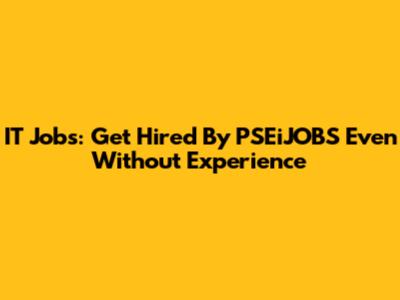 IT Jobs: Get Hired By PSEiJOBS Even Without Experience