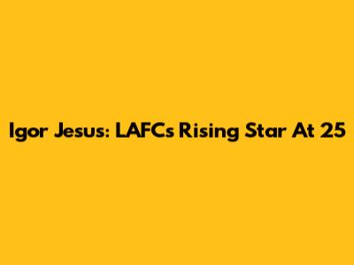 Igor Jesus: LAFC's Rising Star At 25