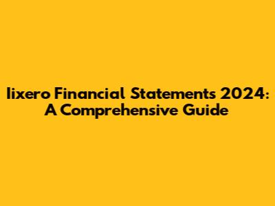 Iixero Financial Statements 2024: A Comprehensive Guide