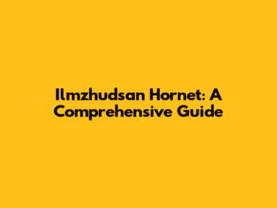 Ilmzhudsan Hornet: A Comprehensive Guide