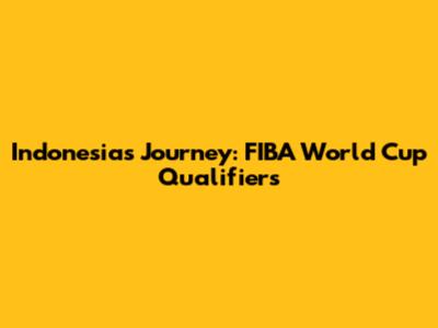 Indonesia's Journey: FIBA World Cup Qualifiers