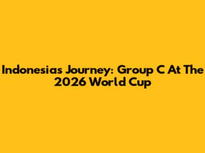 Indonesia's Journey: Group C At The 2026 World Cup
