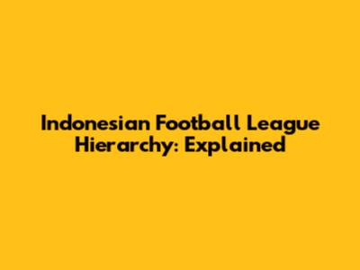 Indonesian Football League Hierarchy: Explained