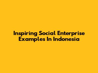 Inspiring Social Enterprise Examples In Indonesia