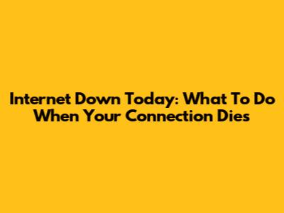 Internet Down Today: What To Do When Your Connection Dies