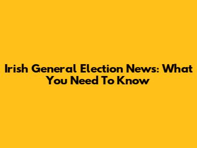 Irish General Election News: What You Need To Know