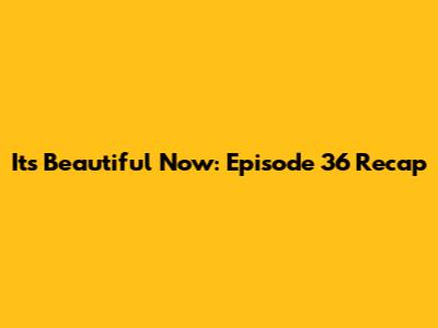 It's Beautiful Now: Episode 36 Recap