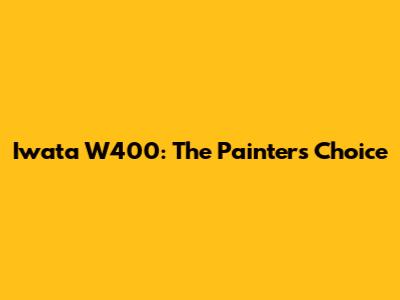 Iwata W400: The Painter's Choice