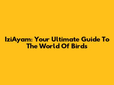 IziAyam: Your Ultimate Guide To The World Of Birds