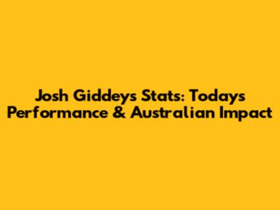 Josh Giddey's Stats: Today's Performance & Australian Impact